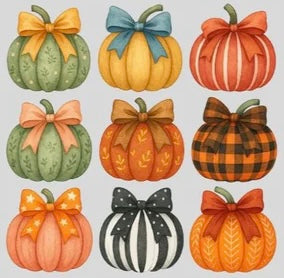 Pumpkins with bows