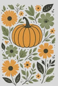 Pumpkin with flowers