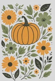 Pumpkin with flowers